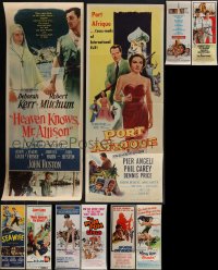 6d0737 LOT OF 10 UNFOLDED & FORMERLY FOLDED INSERTS 1950s-1970s a variety of movie images!