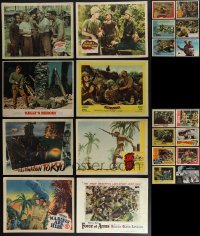 6d0416 LOT OF 22 WWII LOBBY CARDS 1940s-1950s great scenes from a variety of World War II movies!