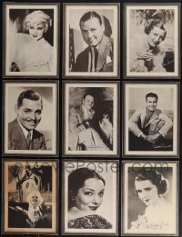 6d0144 LOT OF 15 9X12 PUBLICITY PHOTOS WITH FACSIMILE SIGNATURES 1940s portraits of top stars!