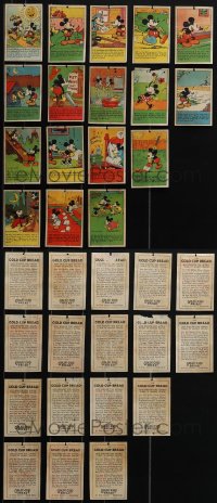 6d0542 LOT OF 17 GOLD CUP BREAD CARDS 1930s art of Mickey Mouse & Minnie Mouse, Walt Disney!