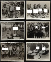 6d0526 LOT OF 6 8X10 STILLS SHOWING NAKED NATIVES 1950s scenes from island documentaries!