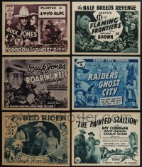 6d0433 LOT OF 6 COWBOY WESTERN SERIAL TITLE CARDS 1930s-1940s Buck Jones, Johnny Mack Brown & more!