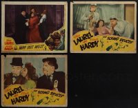 6d0436 LOT OF 3 LAUREL & HARDY LOBBY CARDS 1930s-1940s scenes from Way Out West & Flying Deuces!