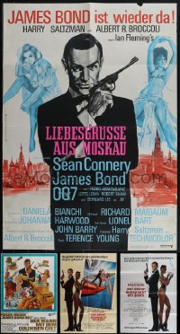 6d0205 LOT OF 5 FOLDED JAMES BOND GERMAN A1 POSTERS 1970s-1980s Sean Connery, Roger Moore!