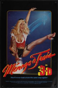6d0997 LOT OF 5 UNFOLDED SINGLE-SIDED MENAGE A TROIS 3D ONE-SHEETS 1984 super sexy art!