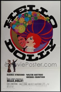 6d1022 LOT OF 5 FORMERLY TRI-FOLDED SINGLE-SIDED 27X41 HELLO DOLLY ONE-SHEETS 1969 Amsel art!