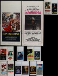 6d0683 LOT OF 17 FORMERLY FOLDED HORROR/SCI-FI/FANTASY ITALIAN LOCANDINAS 1960s-2000s cool images!
