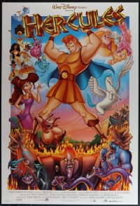 6d0989 LOT OF 6 UNFOLDED DOUBLE-SIDED HERCULES ONE-SHEETS 1997 Walt Disney animation!
