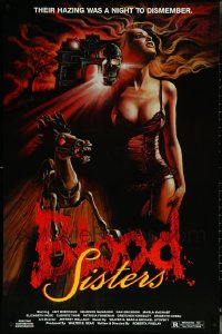 6d1011 LOT OF 5 UNFOLDED SINGLE-SIDED 27X41 BLOOD SISTERS ONE-SHEETS 1987 sexy horror art!