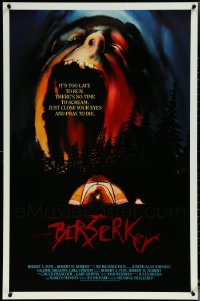 6d0966 LOT OF 7 UNFOLDED SINGLE-SIDED 27X41 BERSERKER ONE-SHEETS 1987 it's too late to run!