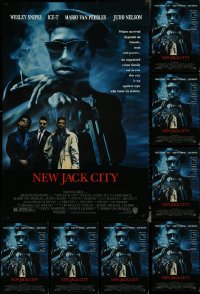 6d0900 LOT OF 12 UNFOLDED SINGLE-SIDED NEW JACK CITY ONE-SHEETS 1991 Snipes, Ice-T, Van Peebles