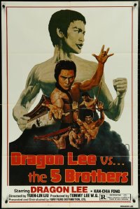 6d0340 LOT OF 17 FOLDED SINGLE-SIDED 27X41 DRAGON LEE VS THE 5 BROTHERS ONE-SHEETS 1978 kung fu!