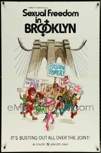 6d0330 LOT OF 8 FOLDED SINGLE-SIDED 27X41 SEXUAL FREEDOM IN BROOKLYN ONE-SHEETS 1971 great art!