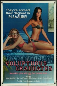 6d0321 LOT OF 9 FOLDED SINGLE-SIDED 27X41 VOLUPTUOUS GRADUATES ONE-SHEETS 1980 degrees in PLEASURE!