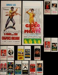 6d0684 LOT OF 17 FORMERLY FOLDED BRUCE LEE KUNG FU ITALIAN LOCANDINAS 1970s-1980s martial arts!