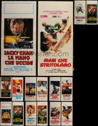 6d0686 LOT OF 16 FORMERLY FOLDED KUNG FU ITALIAN LOCANDINAS 1970s-1980s cool martial arts images!
