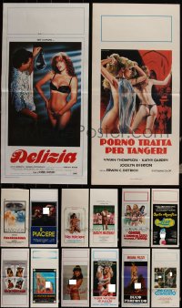 6d0690 LOT OF 14 FORMERLY FOLDED SEXPLOITATION ITALIAN LOCANDINAS 1980s-1990s with some nudity!