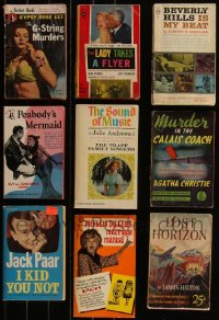 6d0544 LOT OF 9 PAPERBACK BOOKS 1940s-1960s G-String Murders, Sound of Music, Lost Horizon & more!
