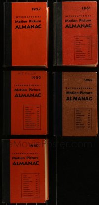 6d0036 LOT OF 5 INTERNATIONAL MOTION PICTURE ALMANAC 1950S-60S BOOKS 1950s-1960s tons of info!
