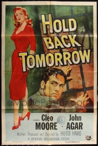 6d0288 LOT OF 17 FOLDED HOLD BACK TOMORROW ONE-SHEETS 1955 art of sexy Cleo Moore & John Agar!