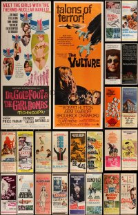 6d0721 LOT OF 24 MOSTLY UNFOLDED 1960S INSERTS 1960s great images from a variety of movies!