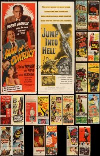 6d0729 LOT OF 22 FORMERLY FOLDED INSERTS 1950s great images from a variety of different movies!