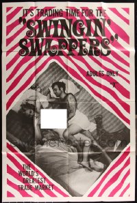 6d0347 LOT OF 6 FOLDED SWINGIN' SWAPPERS ONE-SHEETS 1973 the world's greatest sexy trade market!