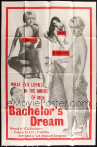 6d0356 LOT OF 6 FOLDED BACHELOR'S DREAM ONE-SHEETS 1967 what evil lurks in the minds of men!