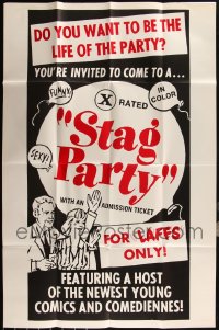 6d0300 LOT OF 14 FOLDED STAG PARTY ONE-SHEETS 1970s do you want to be the life of the party!