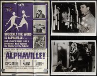 6d0374 LOT OF ALPHAVILLE ONE-SHEET AND 2 8X10 STILLS 1965 Jean-Luc Godard, Constantine, Karina