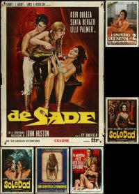 6d0093 LOT OF 6 FOLDED SEXPLOITATION ITALIAN ONE-PANELS 1970s-1980s sexy images w/ partial nudity!