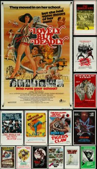 6d0281 LOT OF 19 FOLDED KUNG FU ONE-SHEETS 1970s-1980s great images from martial arts movies!