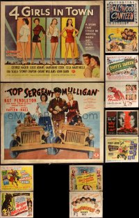 6d0644 LOT OF 12 FORMERLY FOLDED HALF-SHEETS 1940s-1950s great images from a variety of movies!