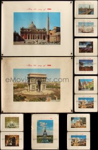 6d0566 LOT OF 19 ALONG THE WAY OF TWA COLOR-FOTO TRAVEL POSTERS 1950 international landmarks!