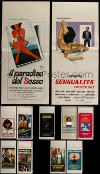 6d0682 LOT OF 17 FORMERLY FOLDED SEXPLOITATION ITALIAN LOCANDINAS 1970s-1980s with some nudity!