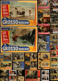 6d0599 LOT OF 37 FORMERLY FOLDED ITALIAN 19X27 PHOTOBUSTAS 1950s-1960s cool movie scenes!