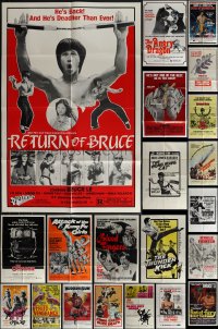 6d0269 LOT OF 23 FOLDED KUNG-FU ONE-SHEETS 1970s-1980s great images from martial arts movies!