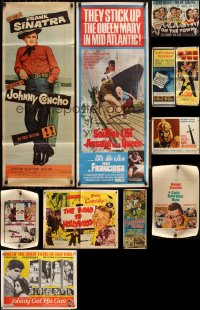 6d0011 LOT OF 12 MOSTLY UNFOLDED HALF-SHEETS INSERTS & WINDOW CARDS 1940s-1970s cool movie images!