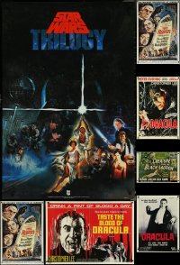 6d0746 LOT OF 13 MOSTLY FORMERLY FOLDED REPRO & COMMERCIAL POSTERS 1970s-1990s cool movie images!