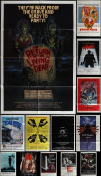 6d0293 LOT OF 16 FOLDED HORROR/SCI-FI ONE-SHEETS 1970s-1990s a variety of cool movie images!
