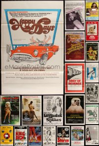 6d0049 LOT OF 59 TRI-FOLDED SEXPLOITATION ONE-SHEETS 1970s-1980s sexy images with some nudity!