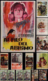 6d0376 LOT OF 29 FOLDED NON-US POSTERS & LOBBY CARDS 1950s-1980s a variety of cool movie images!