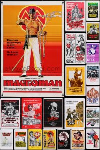 6d0797 LOT OF 29 FORMERLY TRI-FOLDED SINGLE-SIDED KUNG-FU ONE-SHEETS 1970s-1980s martial arts!