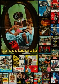 6d0772 LOT OF 22 FORMERLY FOLDED ITALIAN 26X38 PHOTOBUSTAS 1960s-1970s a variety of movie images!