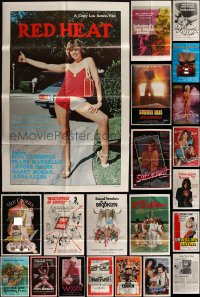 6d0225 LOT OF 46 FOLDED SEXPLOITATION ONE-SHEETS 1970s-1980s sexy images with some nudity!