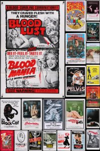 6d0045 LOT OF 39 TRI-FOLDED ONE-SHEETS 1970s-1980s great images from a variety of different movies!