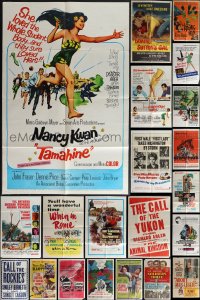 6d0219 LOT OF 63 FOLDED ONE-SHEETS 1940s-1960s great images from a variety of different movies!