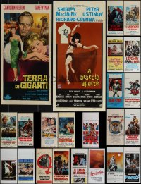 6d0670 LOT OF 23 FORMERLY FOLDED ITALIAN LOCANDINAS 1960s-1990s a variety of cool movie images!