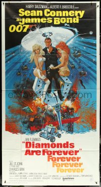 6f0353 DIAMONDS ARE FOREVER int'l 3sh 1971 Robert McGinnis art of Sean Connery as James Bond!