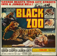 6f0302 BLACK ZOO 6sh 1963 great Reynold Brown art of fang & claw killers stalking human prey, rare!